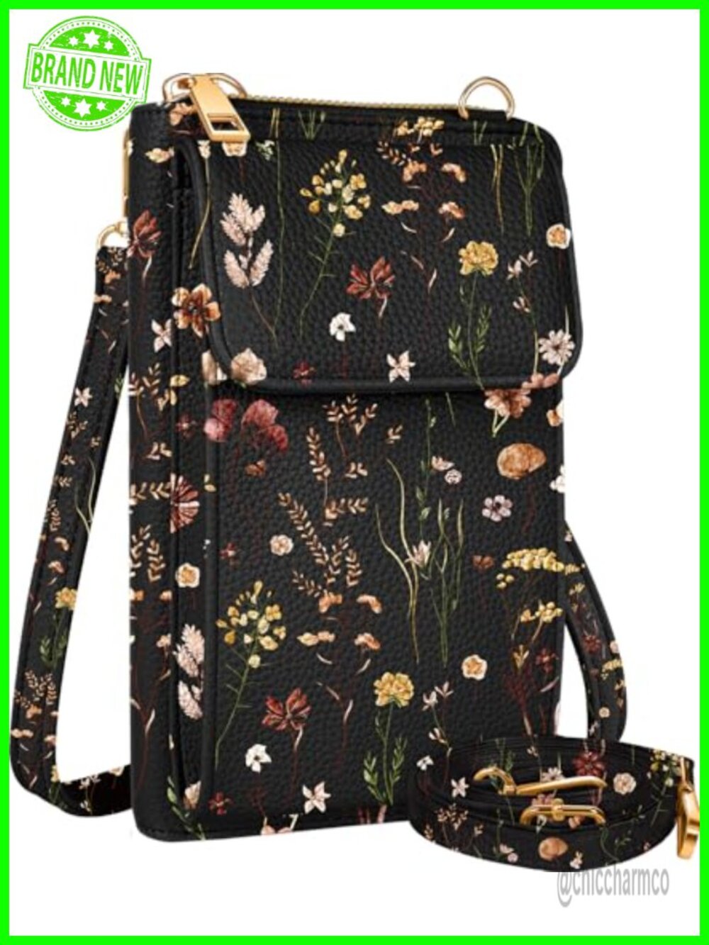 Leather Crossbody Phone Bag Purse with Card Slots Adjustable Strap